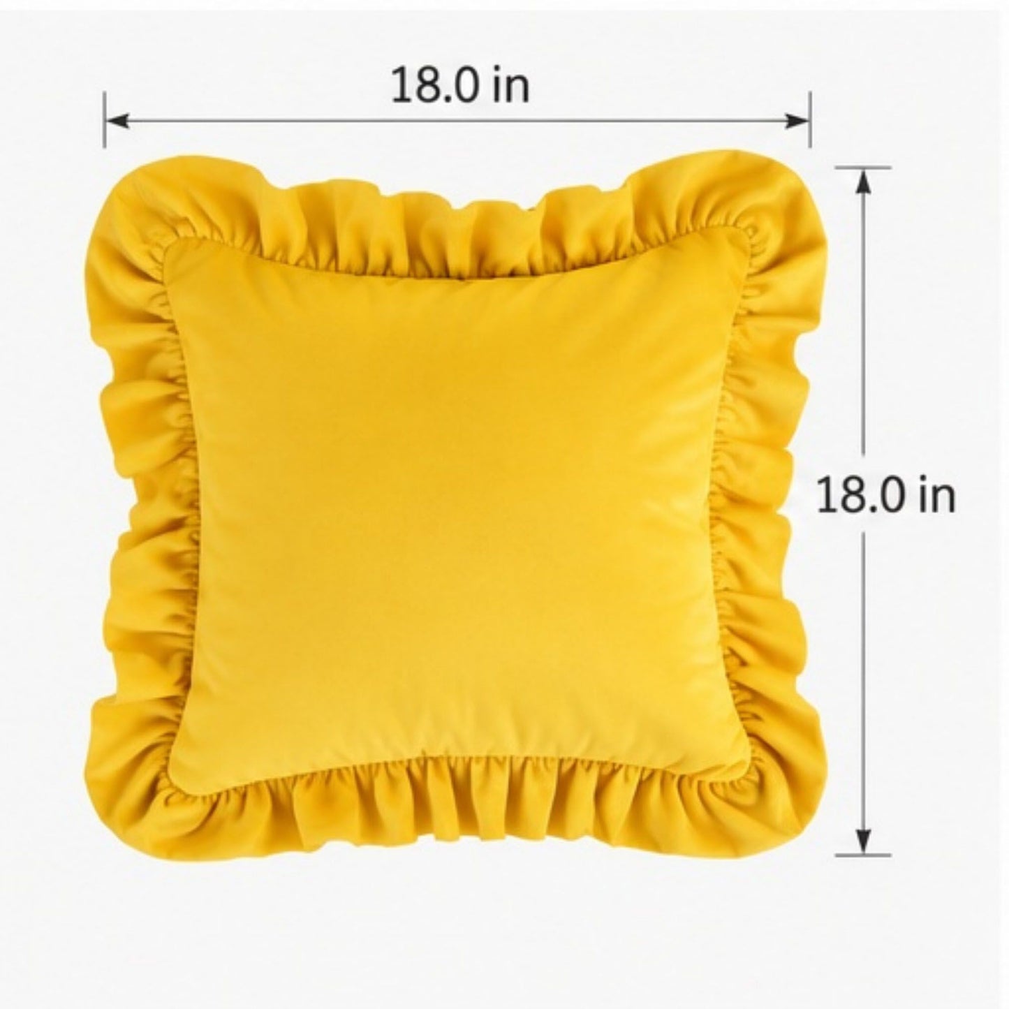 Velvet Ruffle Decorative Throw Pillow Cover Set of 2