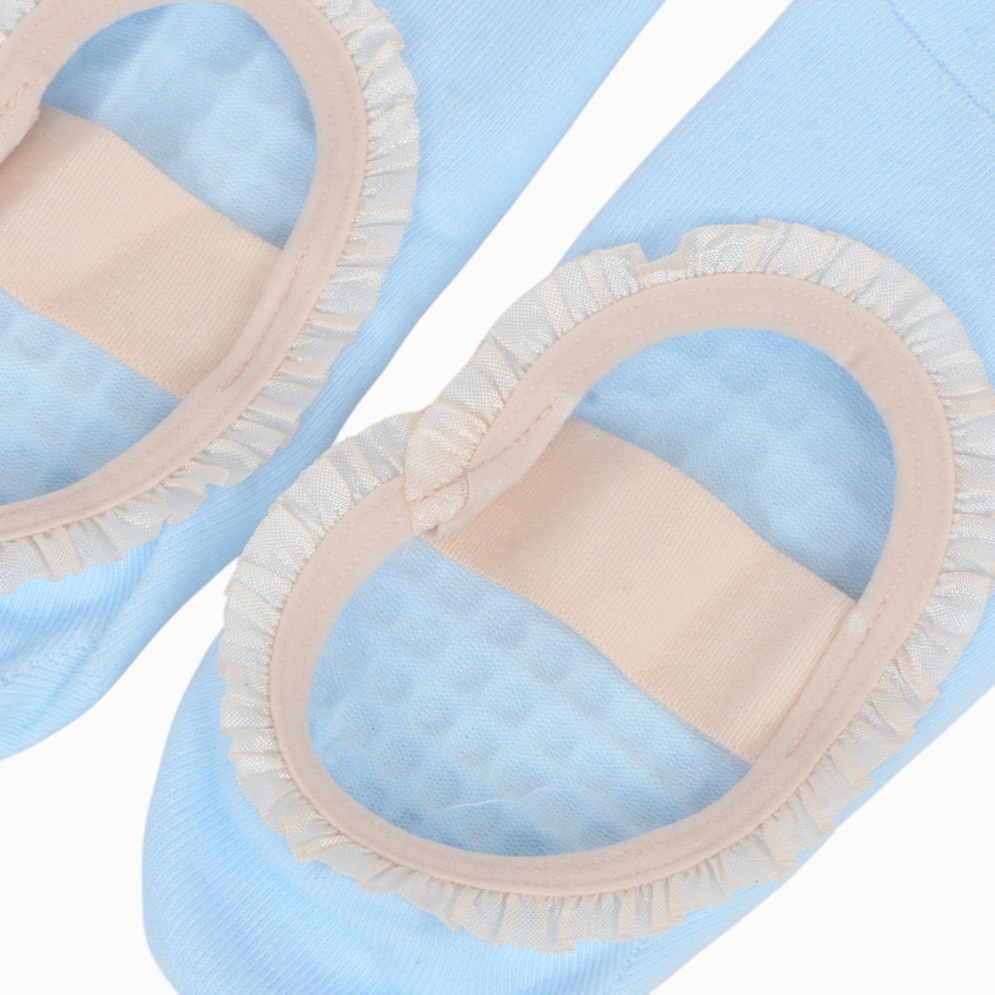Ballet Style Grip Socks with Ruffle Trim and Cross Strap Anti-Slip Sole Yoga and Pilates 2-Pack