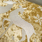 Christmas Reindeer Embroidered Velvet Throw Pillow Cover Gold Holiday Decor