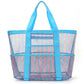 Large Mesh Beach Tote Bag with Shoulder Handles and Pockets