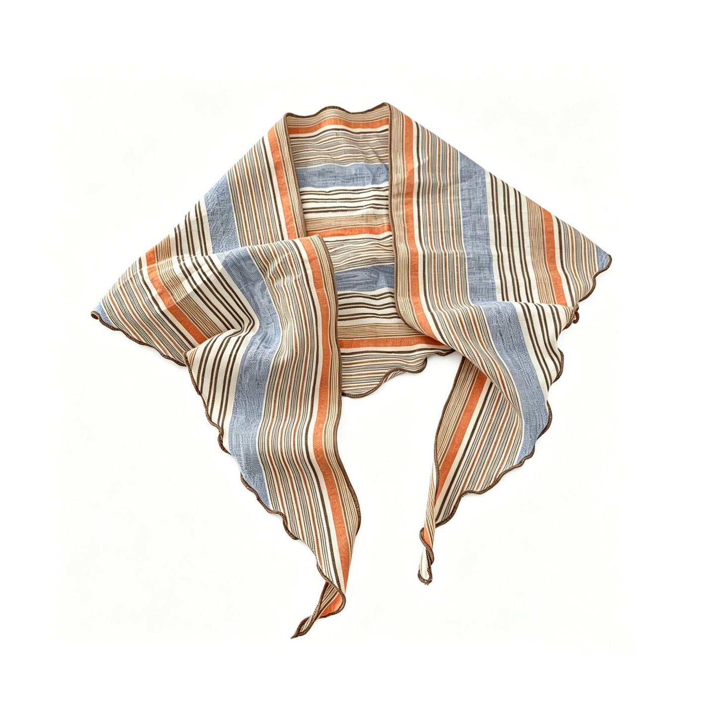 Striped Triangle Scarf Lightweight Soft Neck Head Scarf Casual Layering Wrap 39.5¡Á21.5 Inches