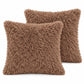 2 Pack Shaggy Faux Fur Throw Pillow Covers 18 x 18 Inch for Couch Sofa and Bed