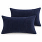 2 Pack Soft Corduroy Throw Pillow Covers 18 x 18 Inch and 12 x 20 Inch