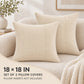 2 Pack Soft Corduroy Throw Pillow Covers 18 x 18 Inch and 12 x 20 Inch