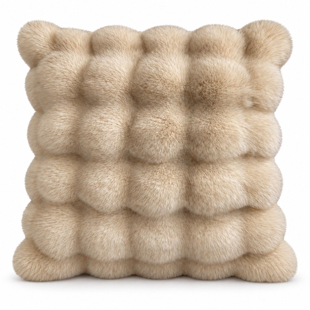 Double Sided Plush Faux Fur Throw Pillow Cover 18 x 18 Inch Bubble Texture