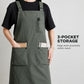 Water Resistant Utility Apron with Adjustable Straps and Three Pockets