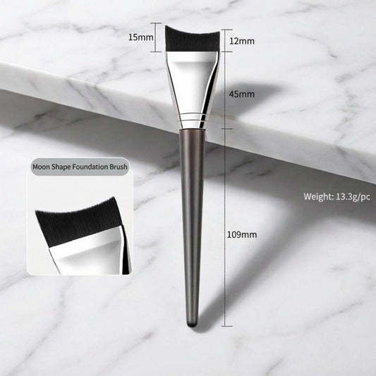 2 Piece Angled Makeup Brush Set with Firm Synthetic Bristles for Foundation Contour and Precision Face Makeup