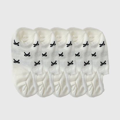 No - Show Liner Socks with Bow Pattern 5Pk