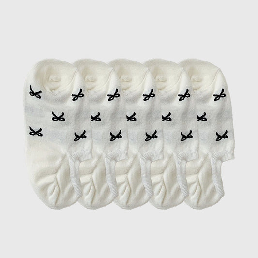 No - Show Liner Socks with Bow Pattern 5Pk