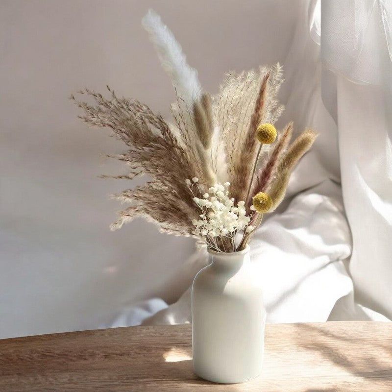Neutral Dried Pampas Grass and Billy Balls Floral Arrangement