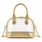 Clear PVC Mini Satchel Bag with Zipper Top and Detachable Chain Strap