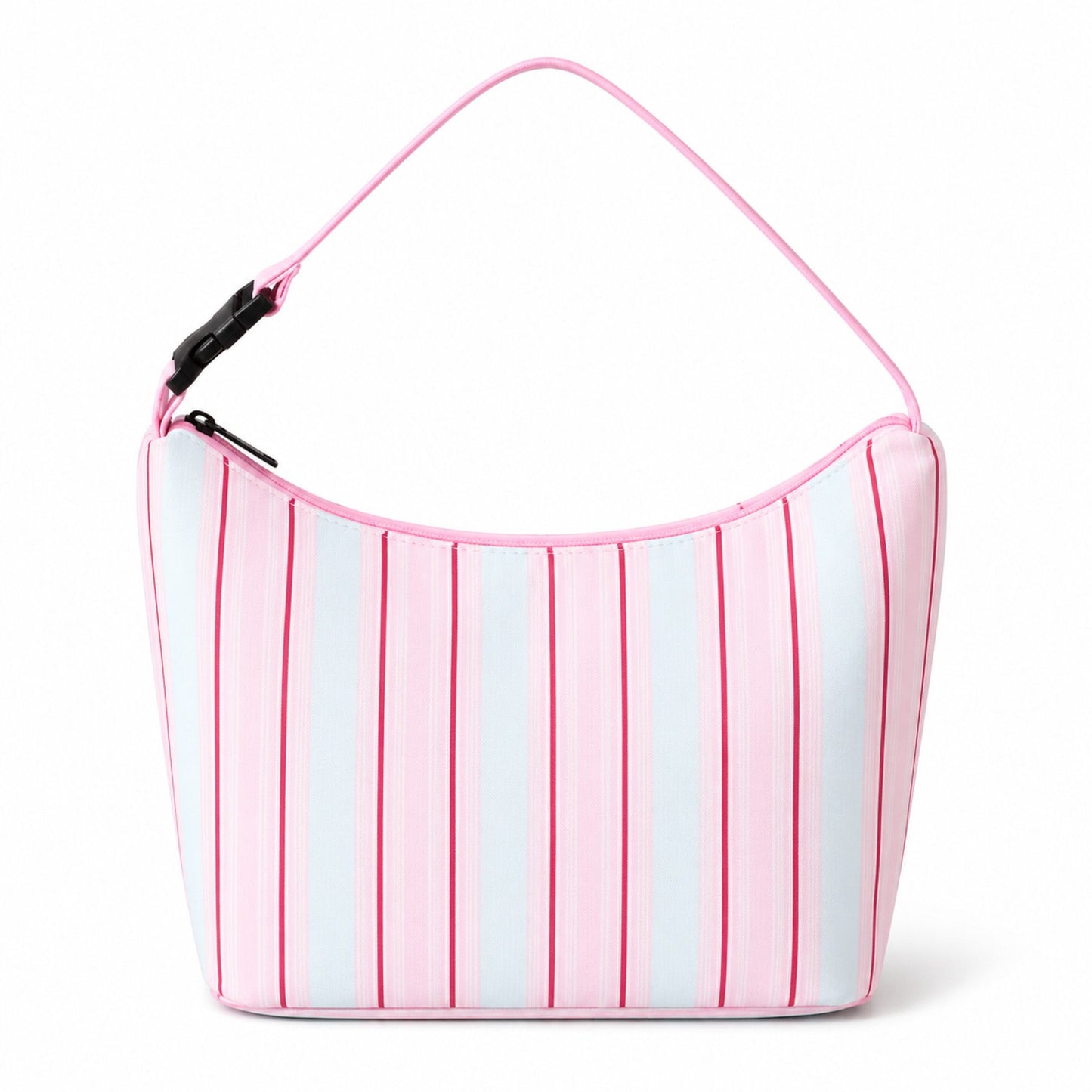 Striped Insulated Lunch Bag Large Capacity Lunch Tote with Shoulder Strap for Work School