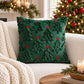 Christmas Tree Bow Tufted Decorative Throw Pillow Cover