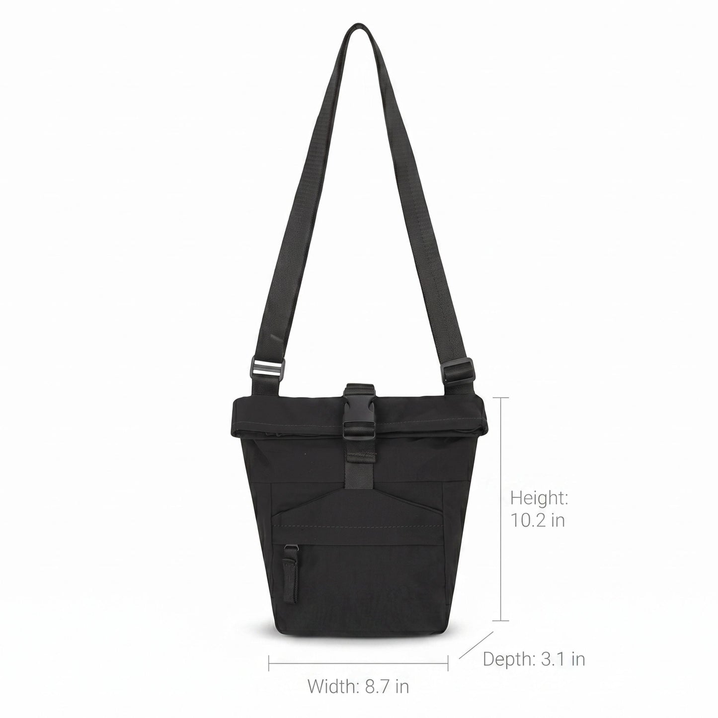 Water Resistant Nylon Crossbody Bucket Bag Adjustable Strap Multi Pocket Everyday Travel Bag