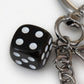 8 Ball Cherry Dice Charm Keychain with Heart Clip Novelty Bag Charm Key Ring Accessory
