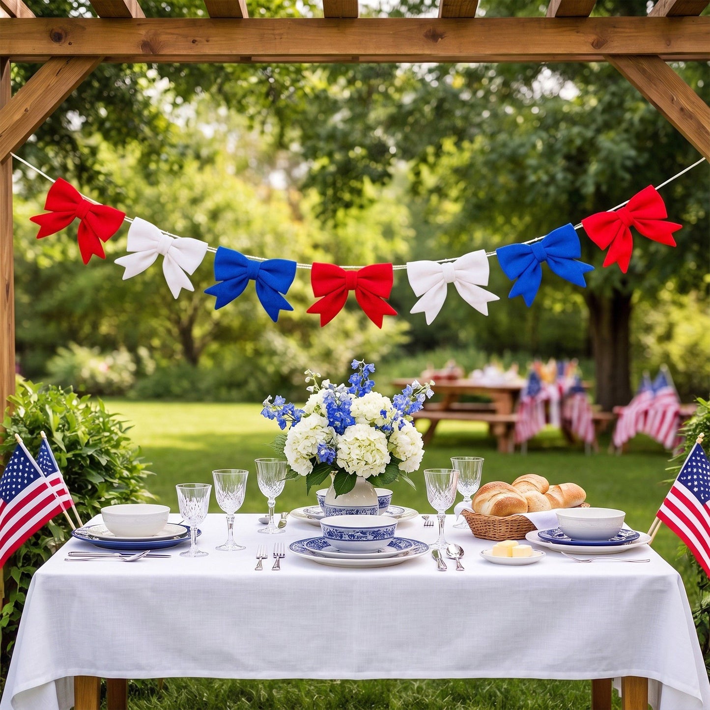 Decorative Bow Garland for Parties and Holiday Decor