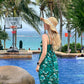 Braided Straw Sun Hat with Floral Applique Trim and Fringe Brim Design