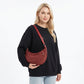 Plaid Nylon Crescent Shoulder Bags with Adjustable Strap Lightweight Casual Crossbody Bag
