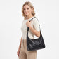 Faux Leather Hobo Shoulder Bag with Adjustable Strap and Zip Pocket