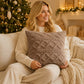 Plush Textured Jacquard Throw Pillow Cover Square Decorative Cushion Cover
