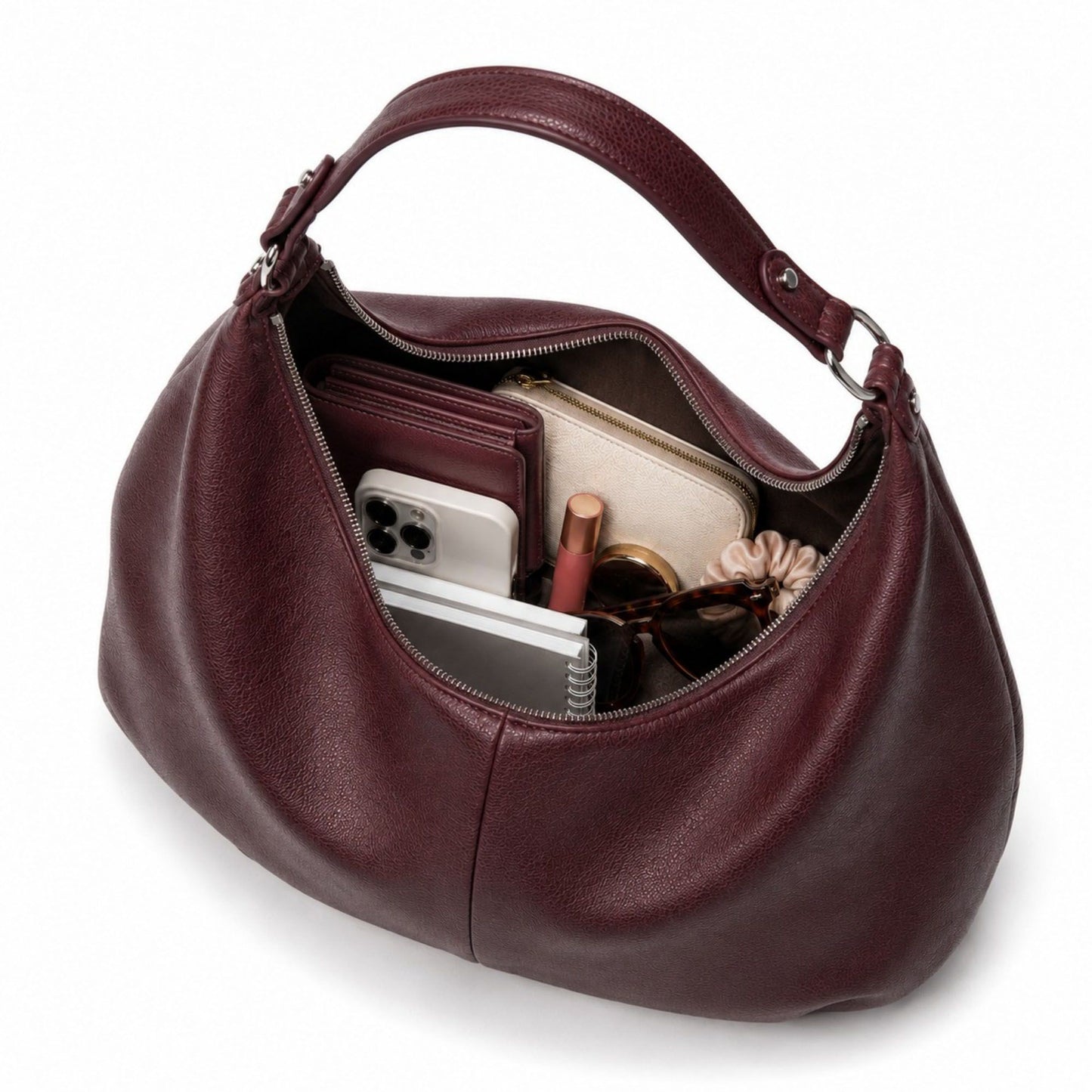 Oversized Slouchy Hobo Shoulder Bag with Adjustable Strap