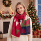 Christmas Tree Print Oversized Scarf Holiday Winter Wrap with Fringe Edge 70.8*25.6 Inches