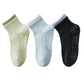 3-Pair Set Short Ankle Grip Socks with Ribbed Cuffs Cushioned Soles and Anti-Slip Bottom for Walking or Yoga