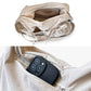 Lightweight Bow Detail Hobo Shoulder Bag with Adjustable Strap and Multiple Pockets