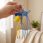 Braided Cord Bag Charm with Bow and Heart Clip
