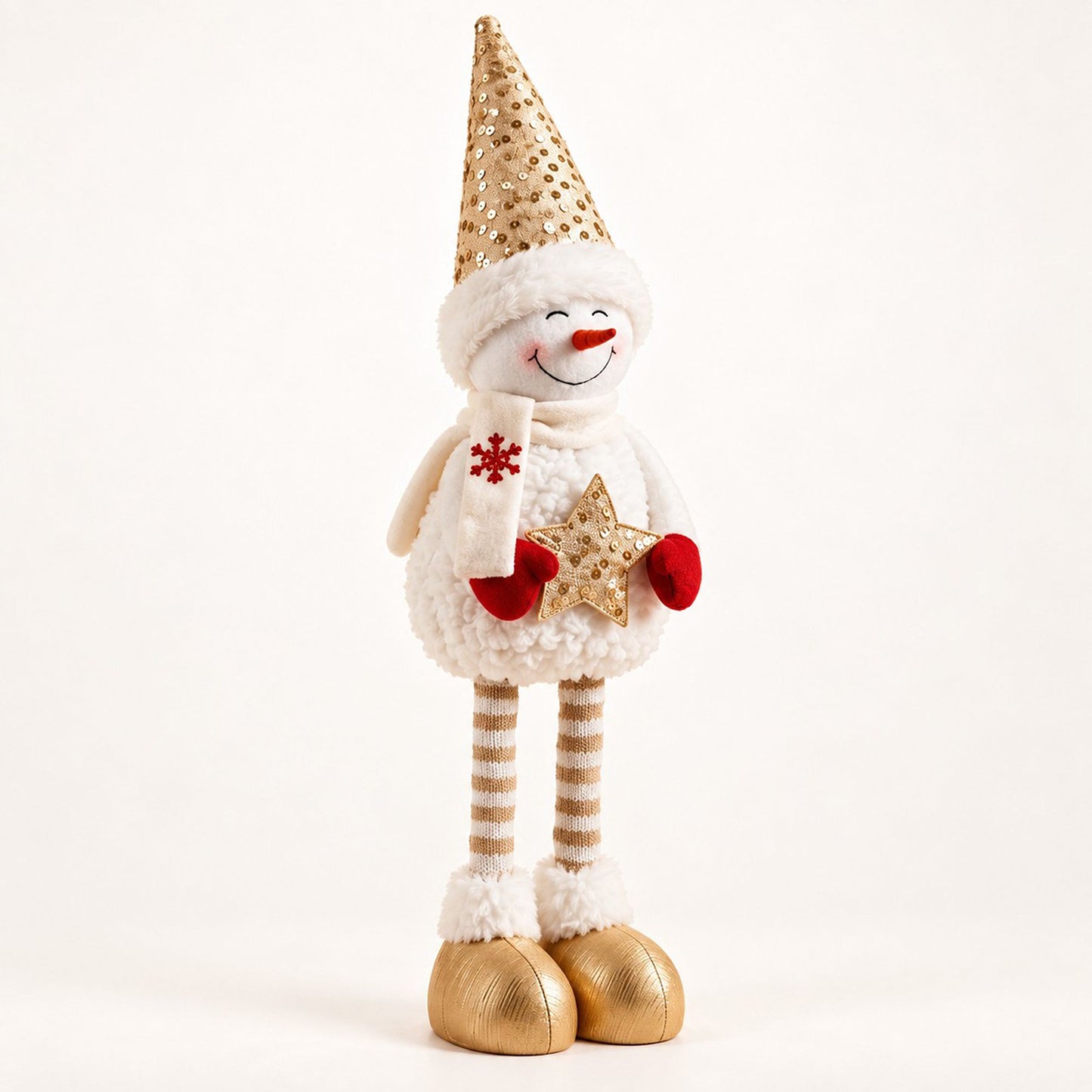 Adjustable Height Sequin Snowman Christmas Decoration