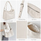 Herringbone Tote Bag with Adjustable Strap and Rivet Detail