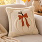 Textured Pumpkin Bow Decorative Throw Pillow Cover for Sofa Bed Chair Fall Decor