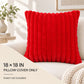 Double Sided Plush Corduroy Throw Pillow Cover 18 x 18 Inch Wide Stripe Texture