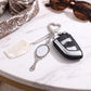 Mirror and Mini Comb Keychain Bag Charm with Heart Clip