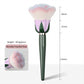 Flower-Shaped Soft Face Powder Brush with Sculpted Handle and Decorative Design