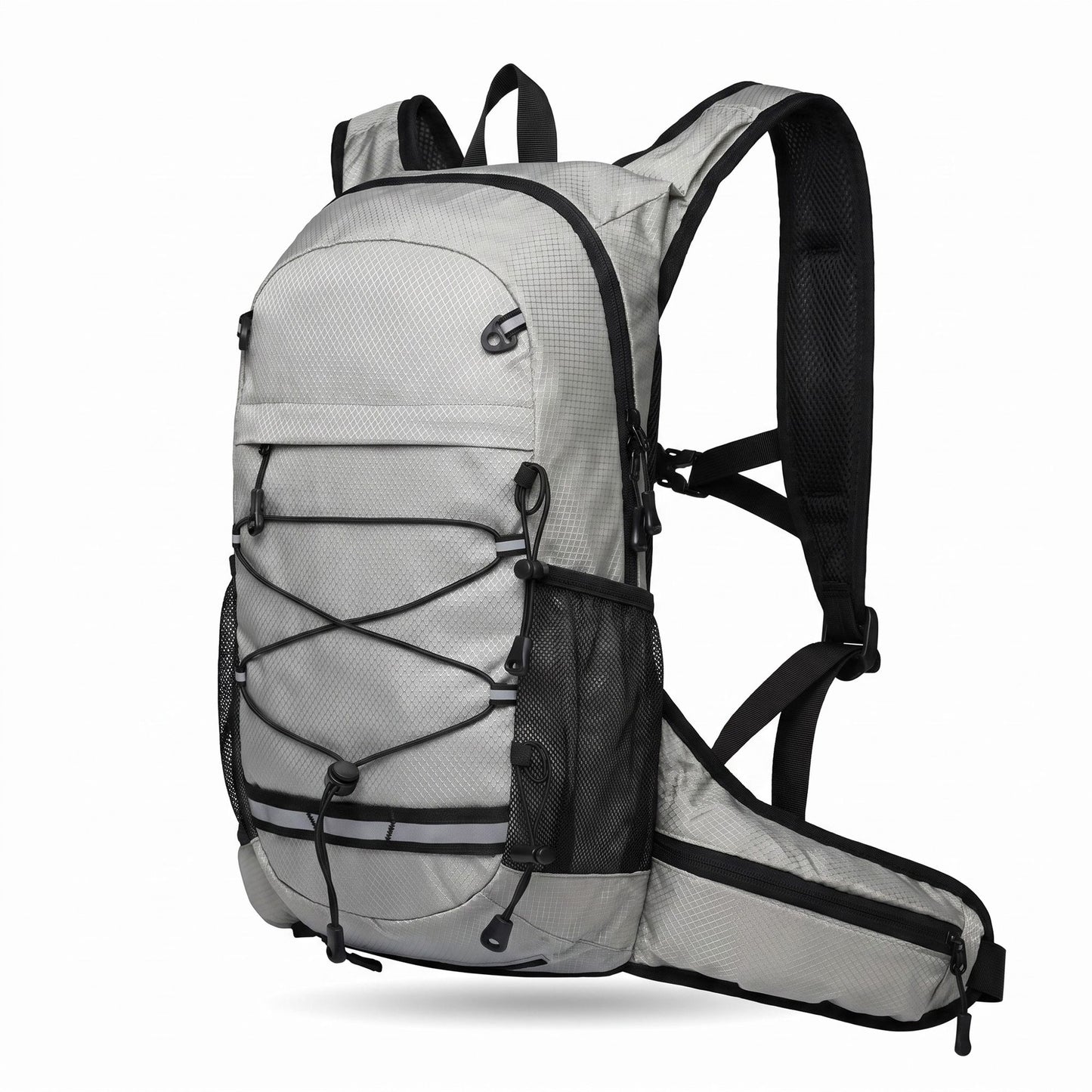Outdoor Hiking Backpack with Bungee Cord Front Pocket Side Mesh Pockets Waist Belt