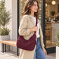 Leopard Faux Suede Hobo Crossbody Bag with Adjustable Strap and Zip Closure