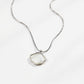 Women's Irregular Shell Pendant Necklace with Delicate Chain and Minimalist Design