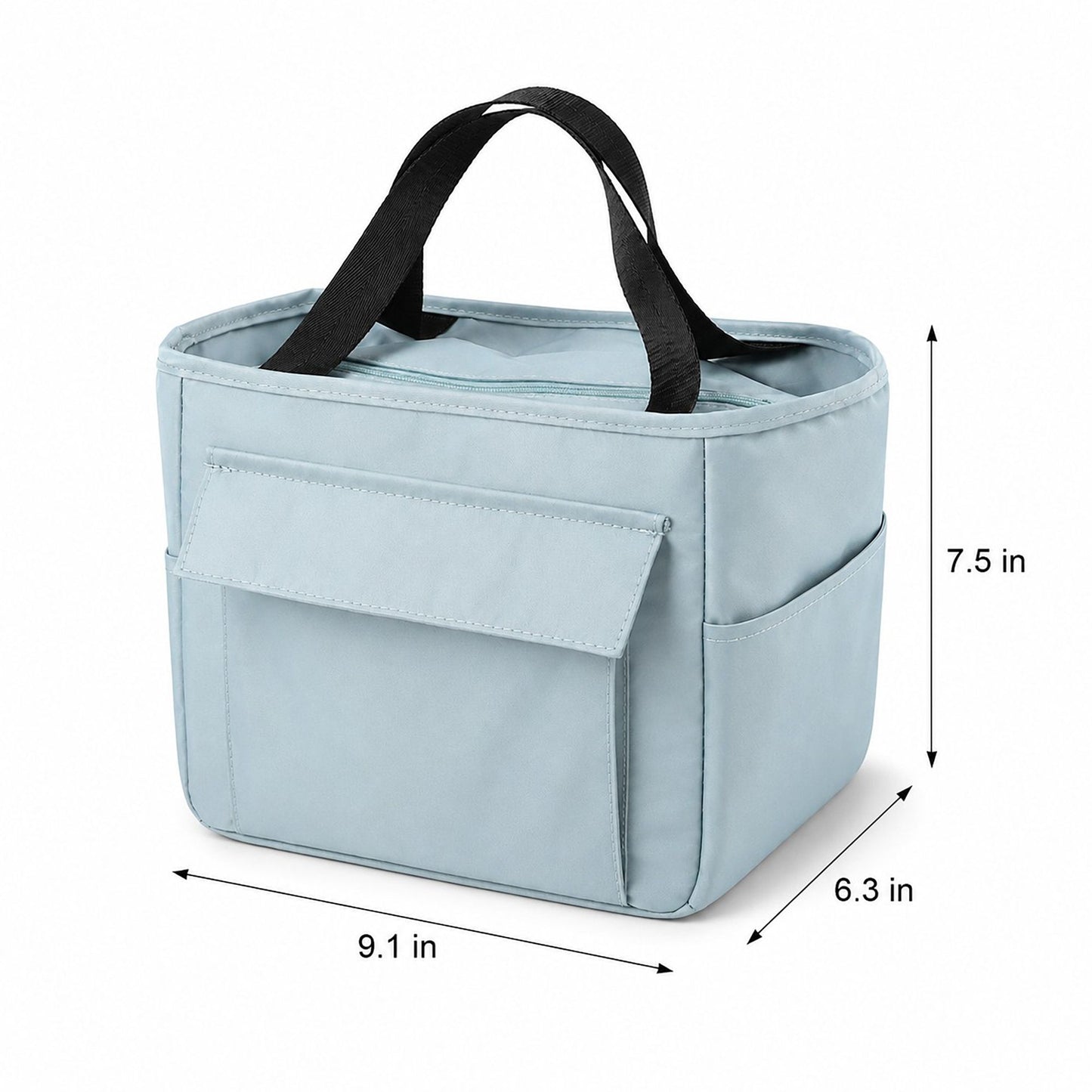 Insulated Lunch Tote with Front Pocket and Top Handles