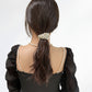 Elastic Hair Tie with Faux Pearl Bead Detailing and Stretchable Design
