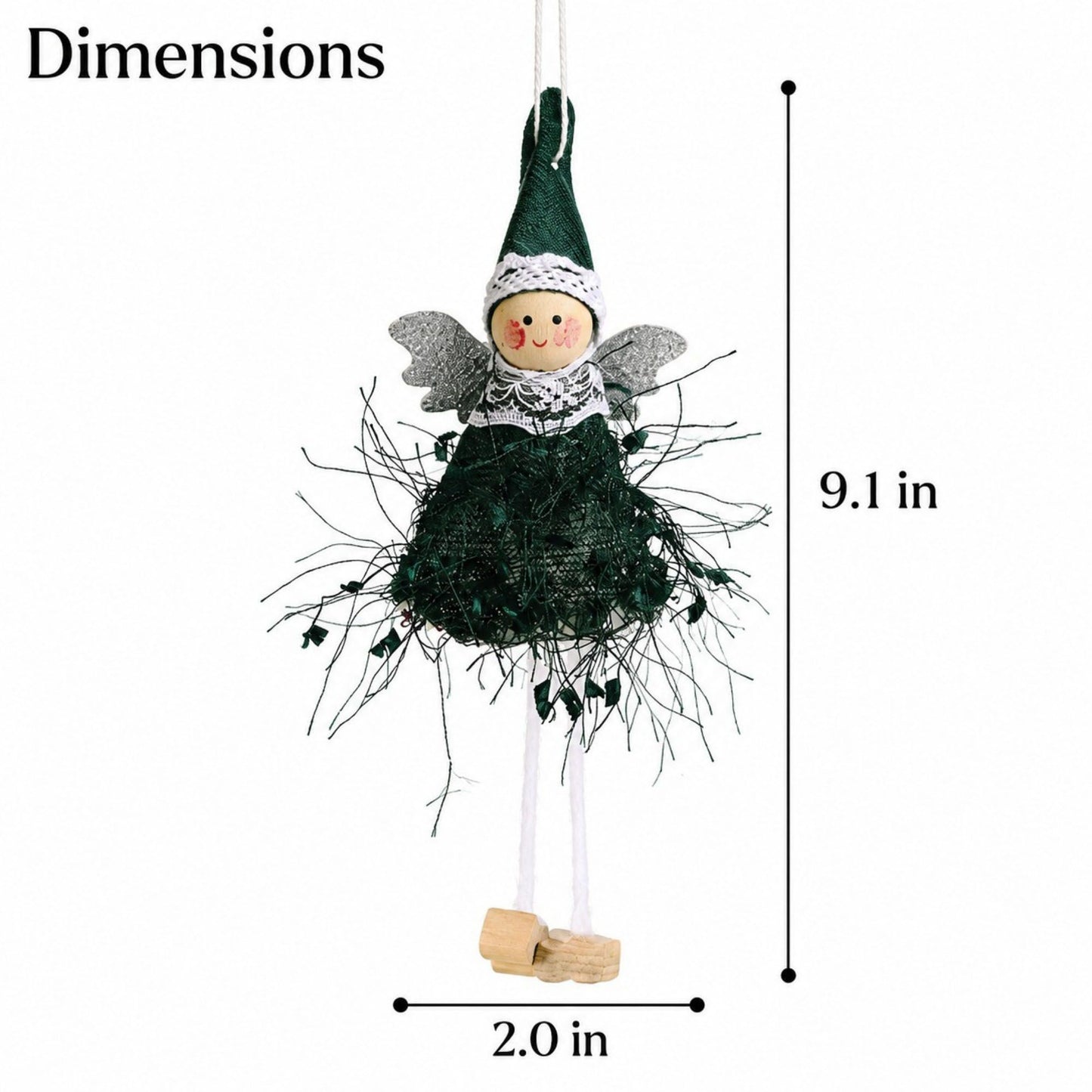 2pk Lace Angel Christmas Tree Ornaments