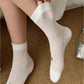 Ribbed Ankle Socks with Bow Embroidery 6Pk