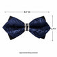 Pre Tied Paisley Bow Tie with Rhinestone Accent for Formal Wear