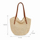 Woven Straw Tote Bag Large Capacity Shoulder Handbag Vacation Beach Everyday Carryall