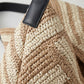 Woven Crochet Hobo Bag with Striped Pattern Slouchy Shoulder Handbag Lightweight Knit Tote