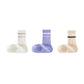 3-Pack Striped Ribbed Crew Socks Soft Stretch Fit Casual Athletic Style