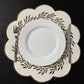 4 Piece Embroidered Floral Placemat Set Scalloped Edge Linen Look Table Mats for Dining Table
