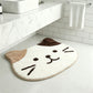 Cute Cat Head Shaped Bathroom Floor Mat Soft Water Absorbent with Anti-Slip Base
