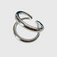 Women's Titanium Steel Double Loop Ring - Durable Hypoallergenic Statement Ring for Daily Wear