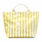 Striped Tote Bag Glossy Coated Large Capacity Shoulder Bag for Travel and Beach